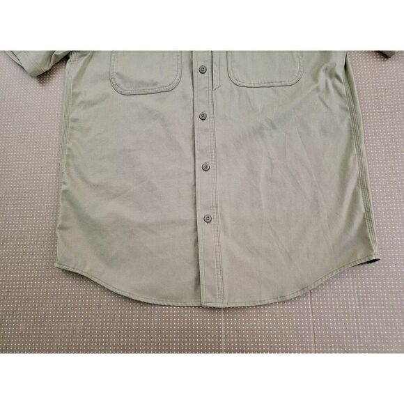 Men's Medium Carhartt Relaxed Fit 102537 Work Short Sleeve Shirt Button Up Tan - Picture 2 of 10